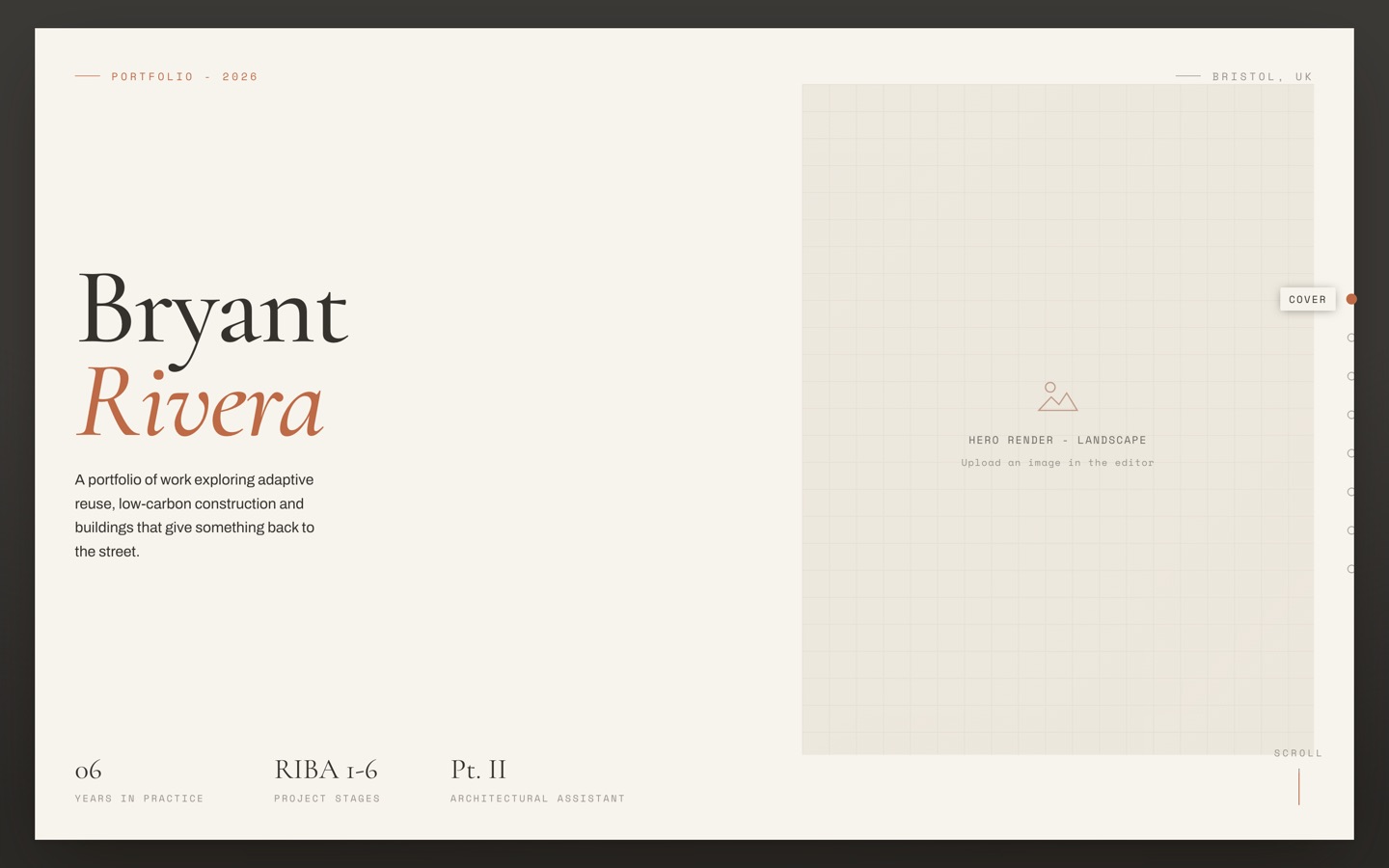 Bryant Rivera's architecture portfolio cover
